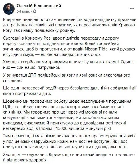 У Кривому Розі п'яний водій на швидкості зніс дітей на пішохідному переході. Відео 18+