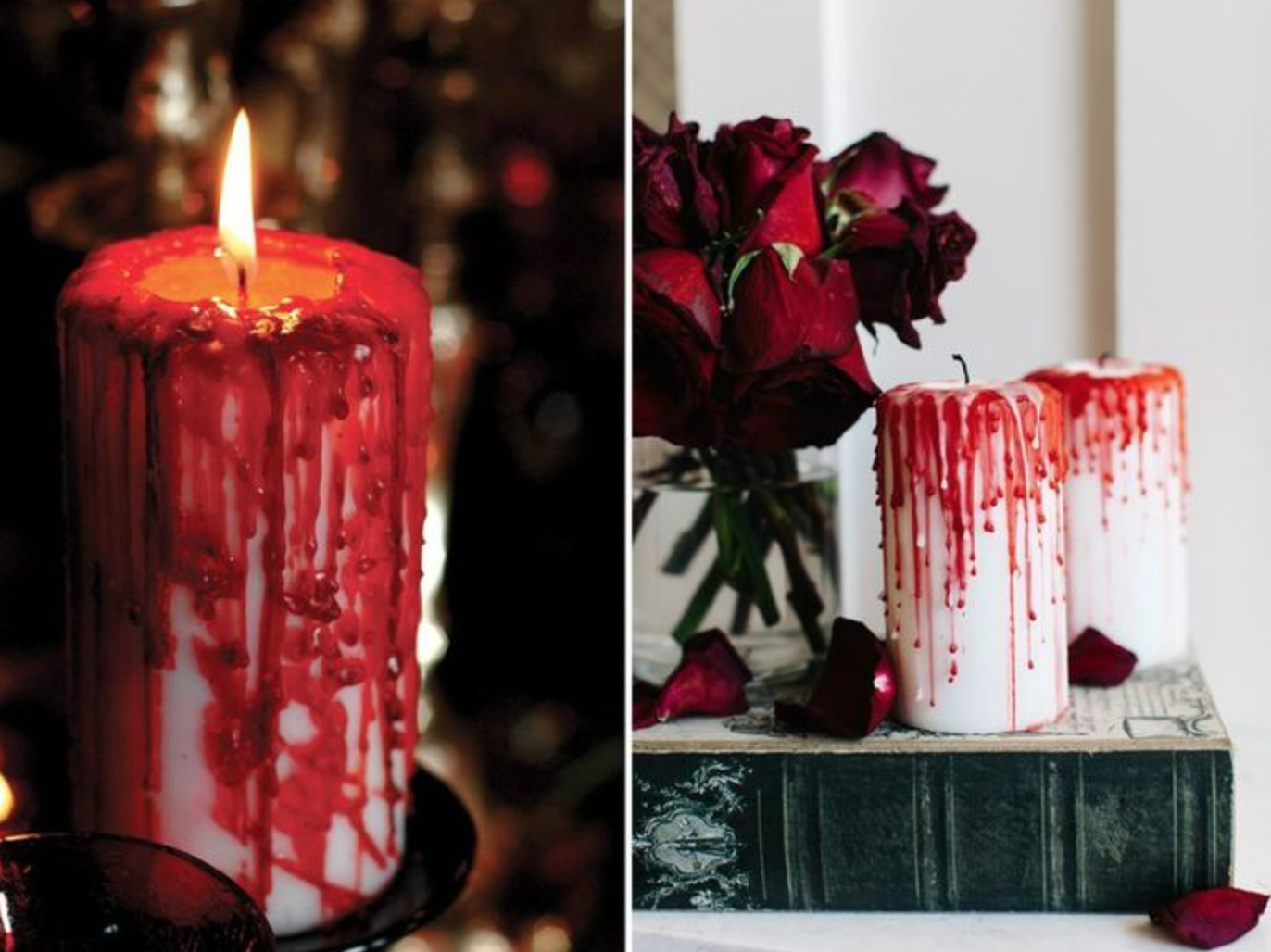 Популярный аксессуар для дома – "окровавленные свечи"