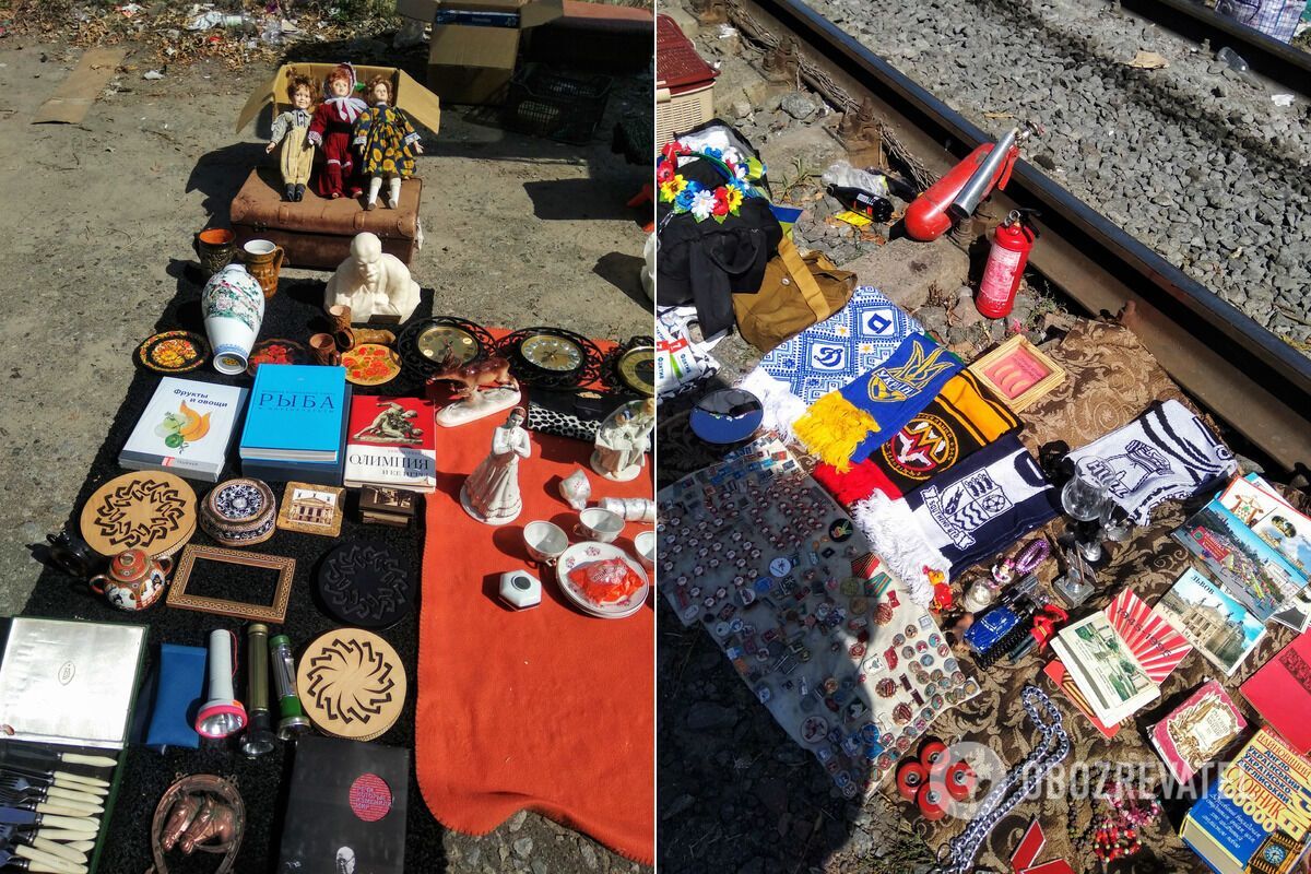 Люди не бояться викладати речі прямо на залізничних коліях, там торгівля поки безкоштовна