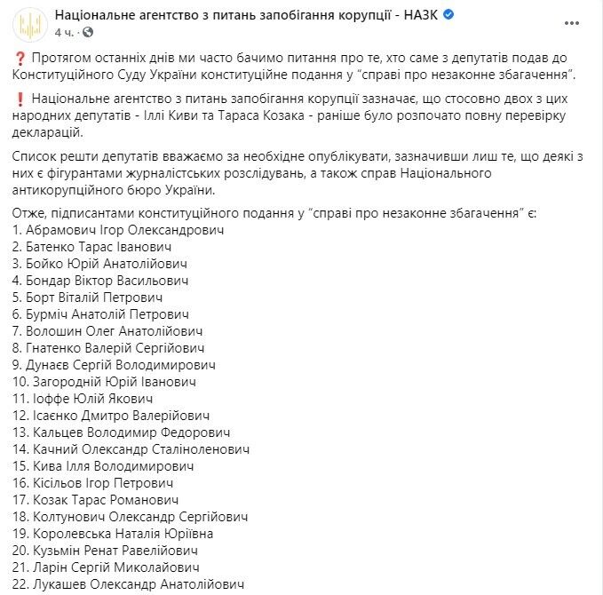 Список из 47 народных депутатов