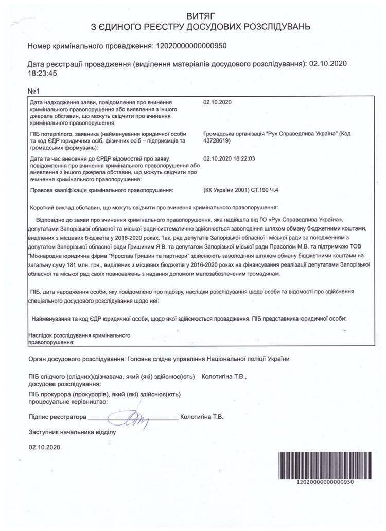 Депутати Запорізької міської та обласної рад будуть притягнуті до кримінальної відповідальності – ЗМІ