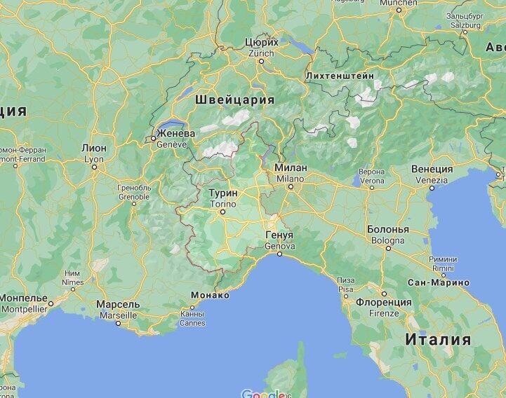 В Італії удар припав по регіону П'ємонт.