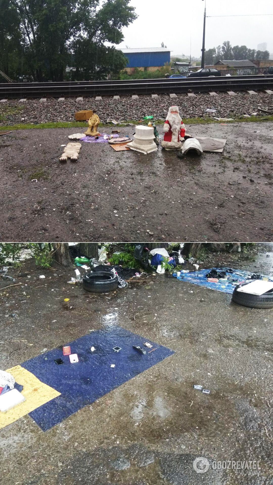 Від стихійної торгівлі на барахолці на коліях постійно залишається багато сміття