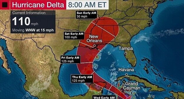 Ураган "Дельта" ударит по южному побережью.