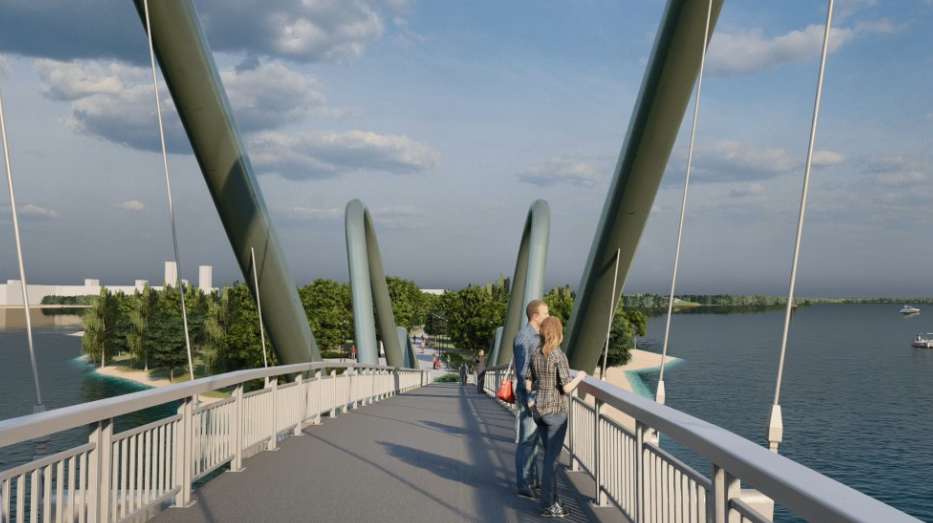 У Києві розпочали будівництво пішохідного моста на Оболоні