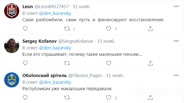 Реакція мережі на російську допомогу Сирії