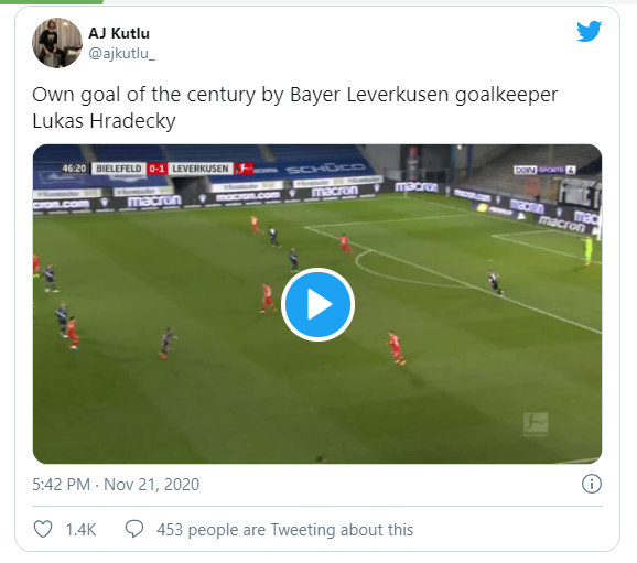 В Германии голкипер забил "автогол века". Видео