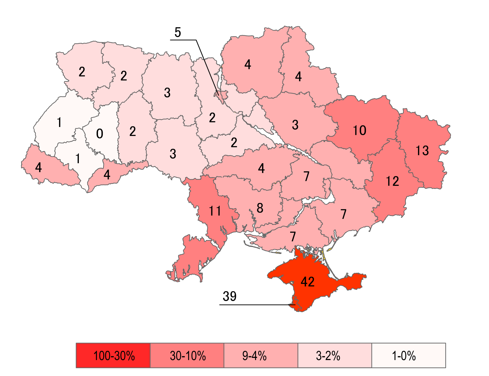 Больше всего противников независимости оказалось в Крыму