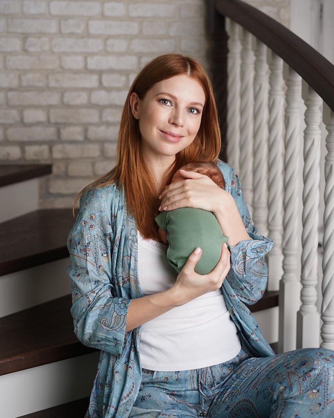 Наталья Подольская с новорожденным сыном