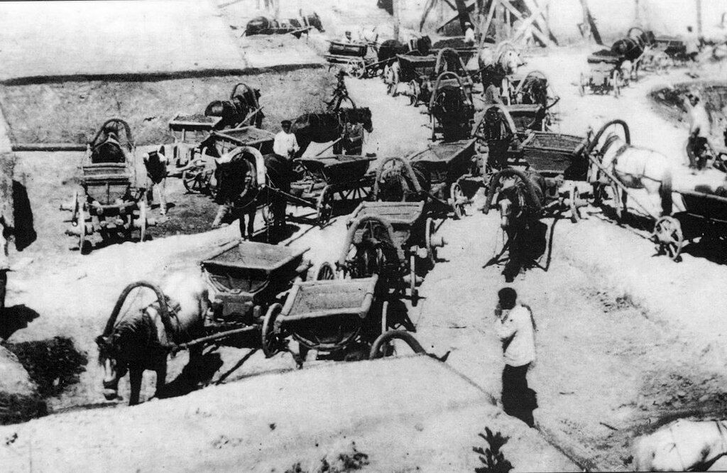 Земляные работы на месте Госпрома, 1925 год