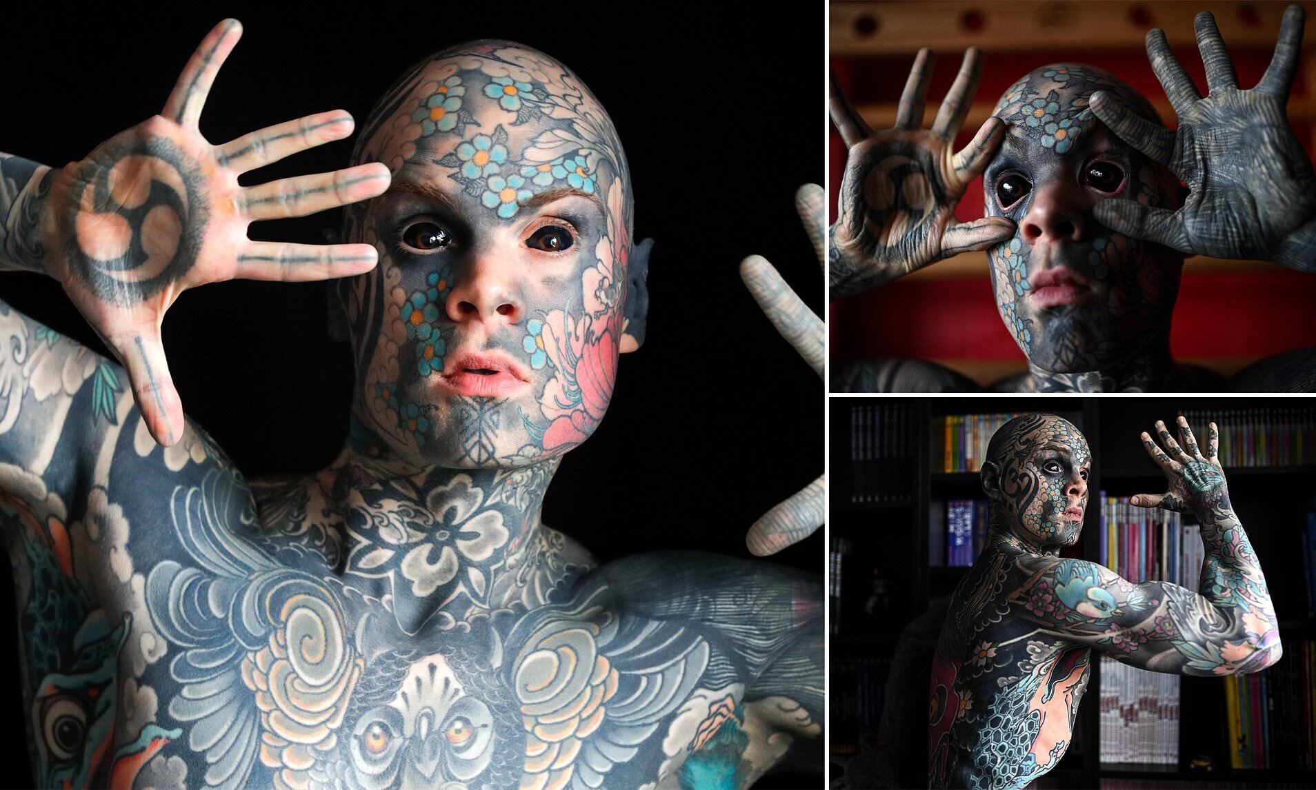 Самый татуированный человек Франции – учитель младших классов Сильвен Элен.