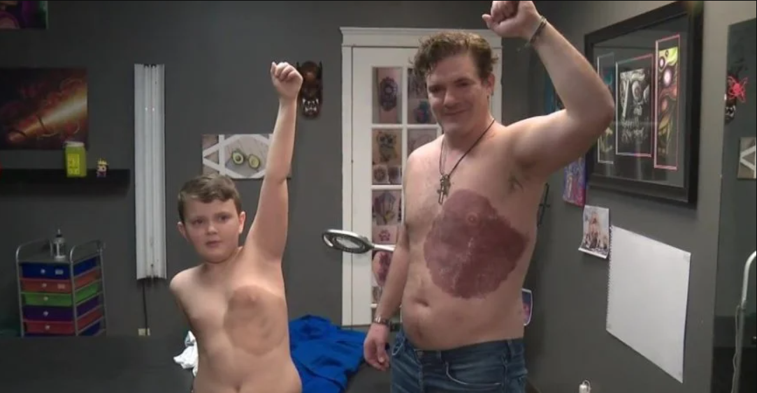 Отец 30 часов делал тату, чтобы вернуть сыну уверенность в себе