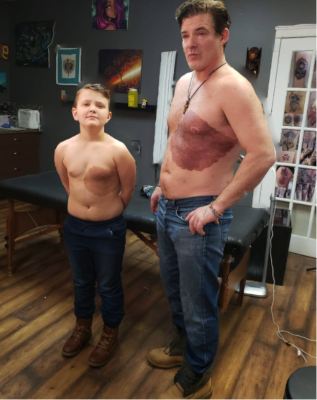 Дерек Пру с сыном