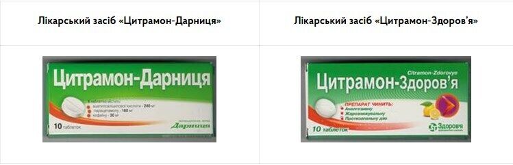 Порівняння упаковок одного препарату компаній ''Дарниця'' та ''Здоров'я''
