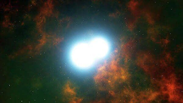 Момент образования звезды из двух "мертвых" звезд