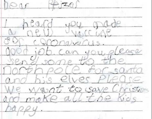 Письмо 6-летнего Каллума Торнхилла