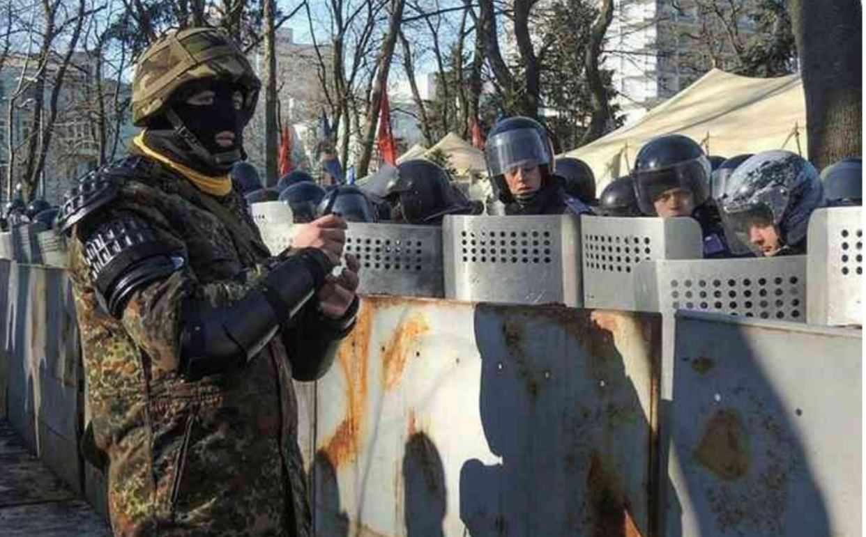 Бойчук 18 февраля 2014 года перед штурмом в Мариинском парке