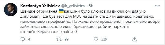 Українські дипломати провалили виклик щодо вакцин від коронавірусу