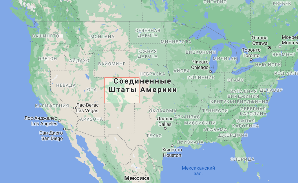 Штат Колорадо на карте США.