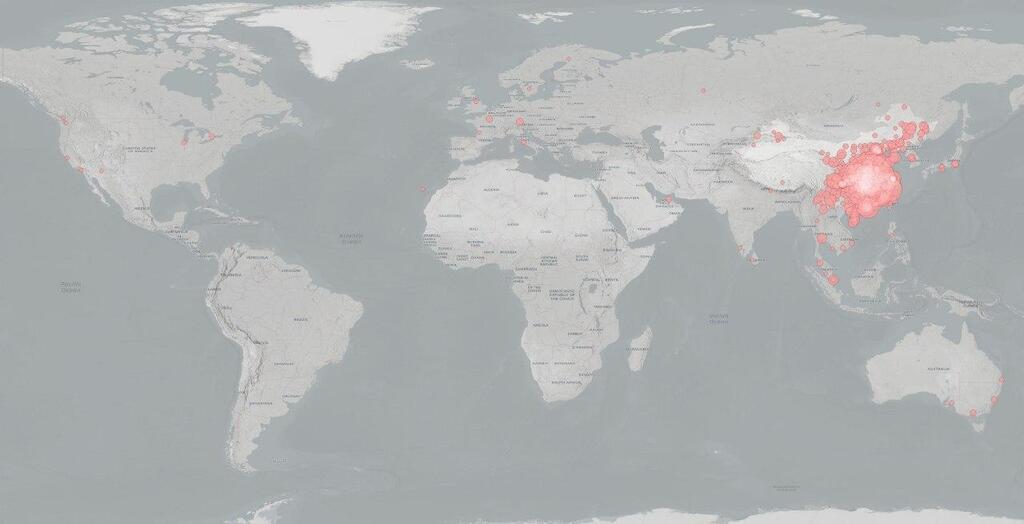 Карта зараження 2019-nCoV станом на 1 лютого