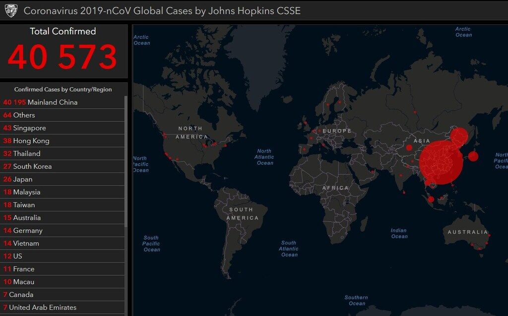 Карта поширення коронавірусу в світі
