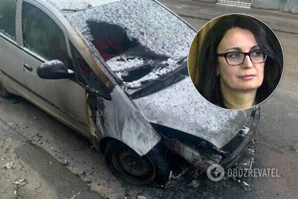 Подожженное авто журналистки Галины Терещук