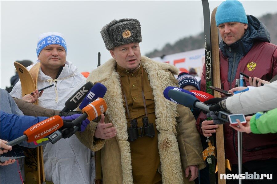 Ретро-забіг "Лижний батальйон Перемоги" в Красноярську (Росія)