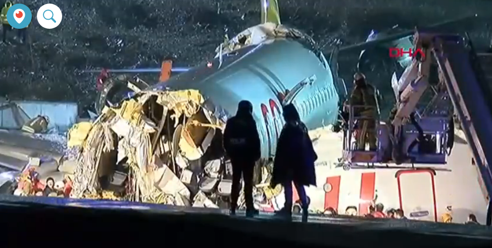 Авария самолета в аэропорту Стамбула