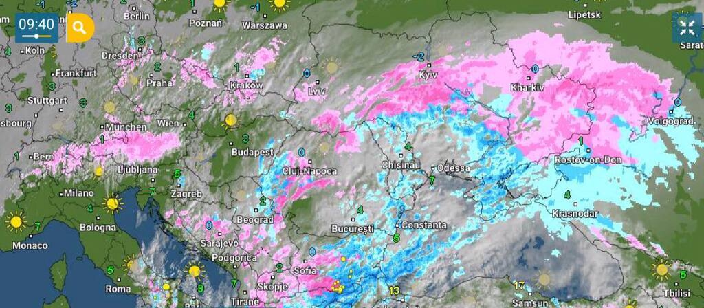 На Украину свалился снежный циклон: как движется непогода. Карта