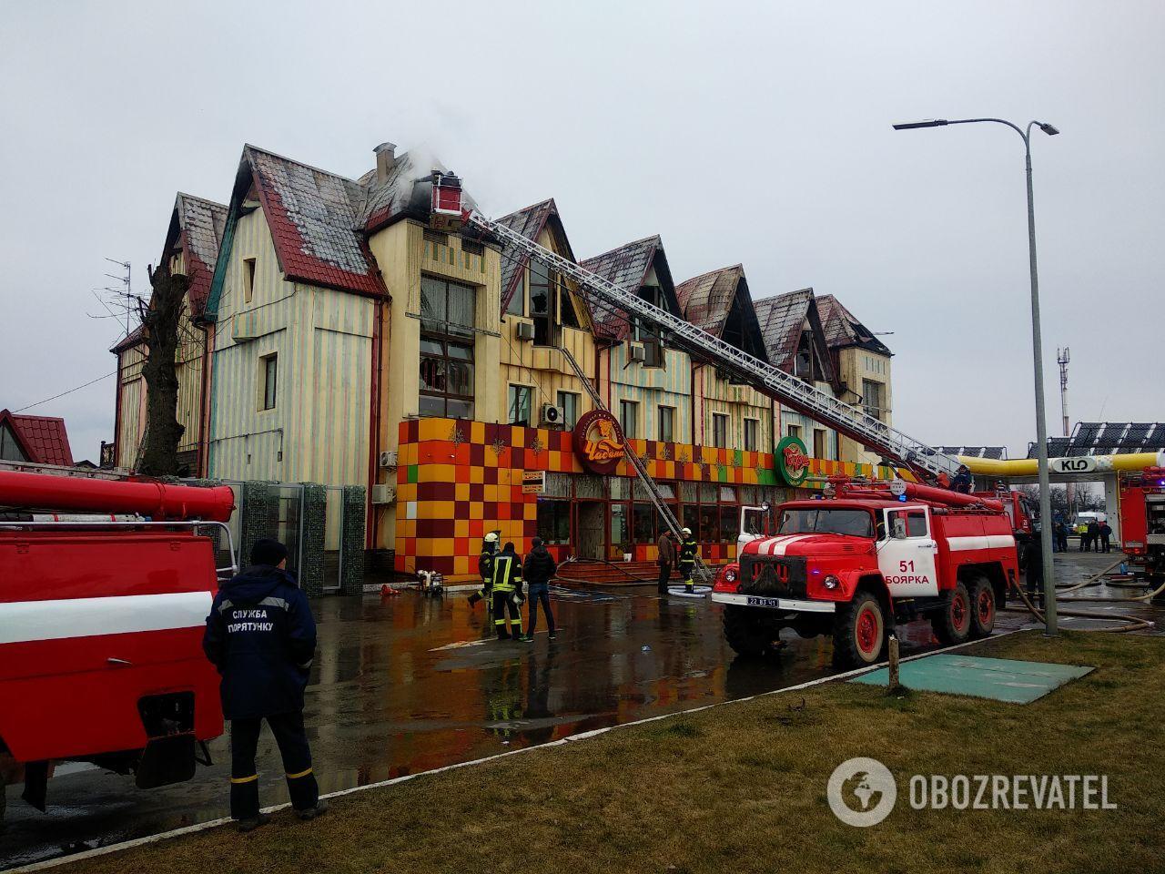 Пожар в отеле под Киевом