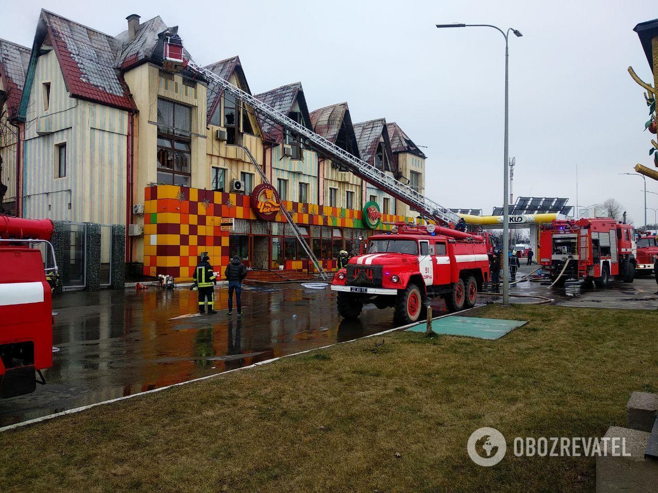 Пожар в отеле под Киевом