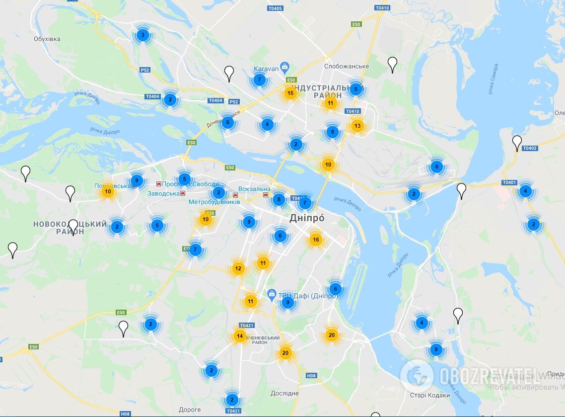 Відкрита карта Дніпра