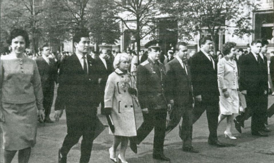 Первый космонавт Юрий Гагарин в Киеве в 1966 году