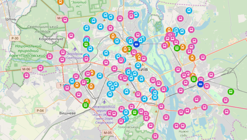 Работа транспорта в Киеве