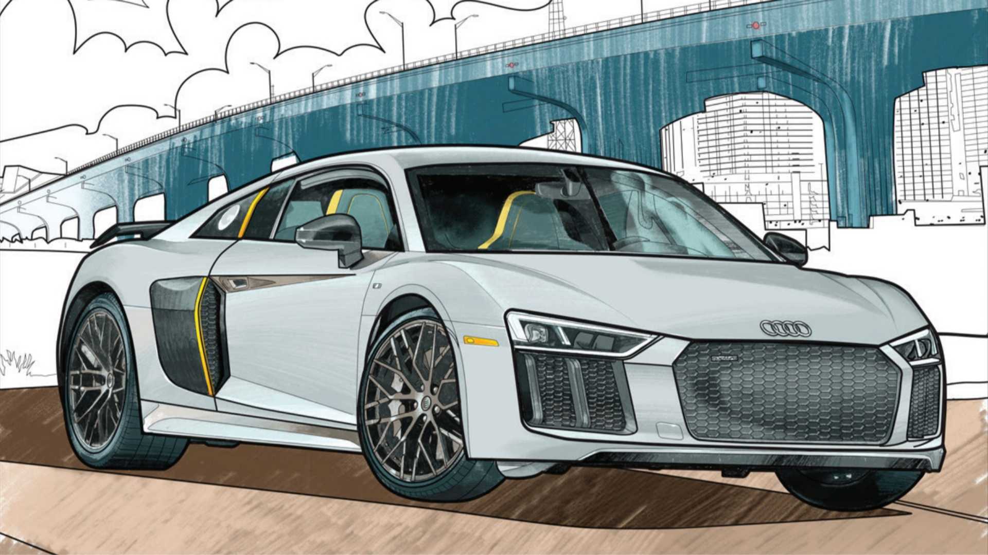 Audi R8 з книжки-розмальовки