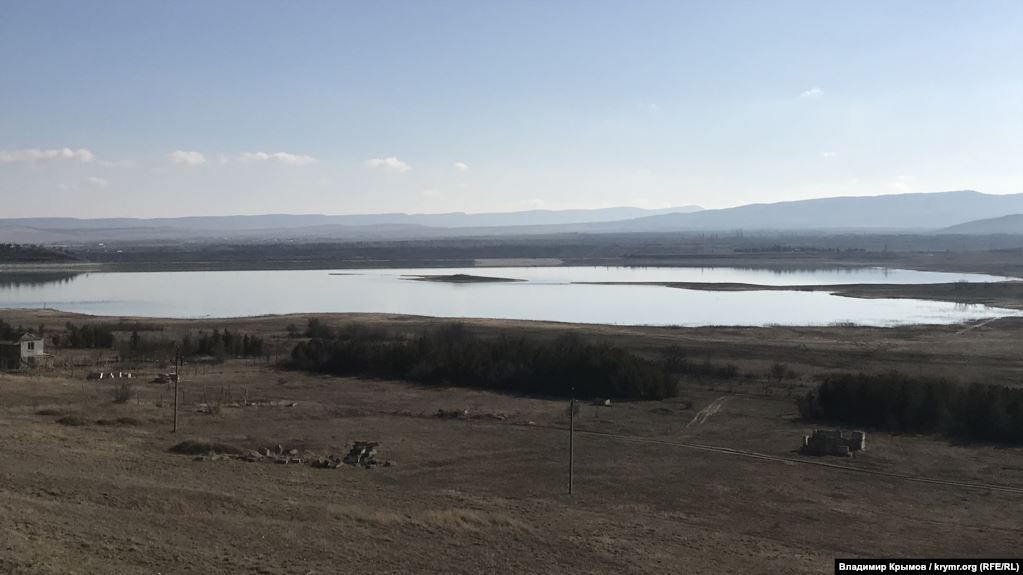 Тайганское водохранилище в марте 2020 года
