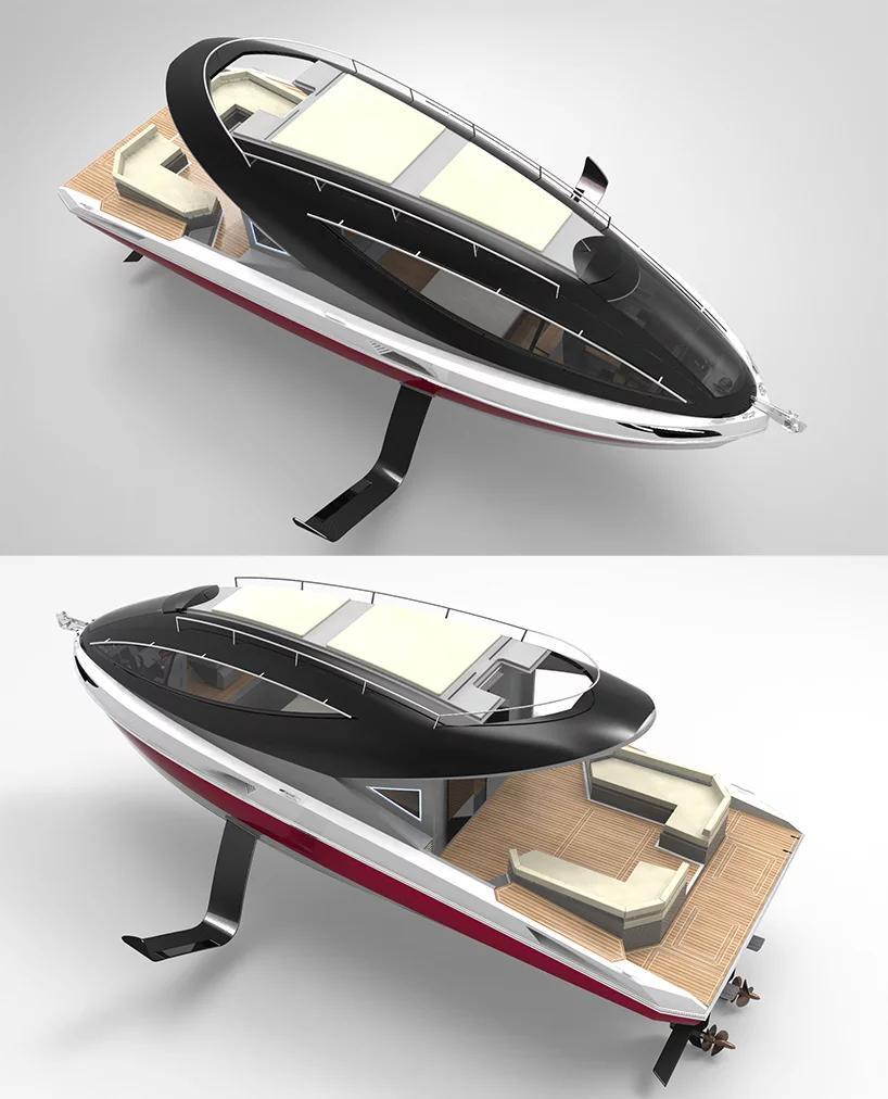 Электрическая яхта F33 Spaziale от студии Lazzarini Design Studio