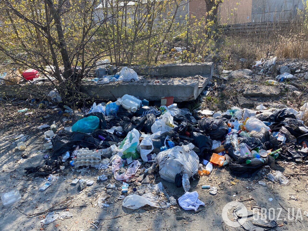 Грязь и мусор в Днепровском районе Киева