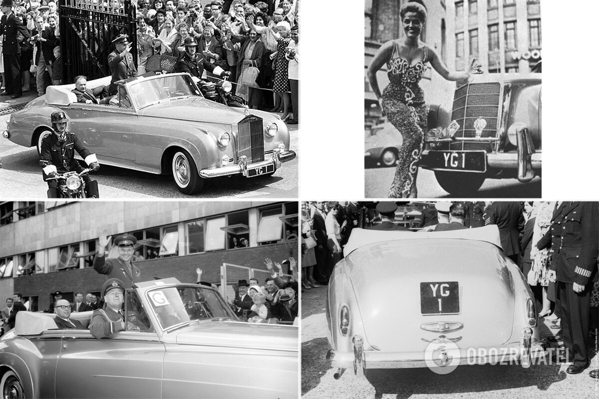 Під час візиту до Великобританії Гагарін використовував кілька авто, зокрема Rolls-Royce Silver Cloud II, а "іменні" номери для машини "позичили" у співачки та моделі Яни Гард (Yana Guard)