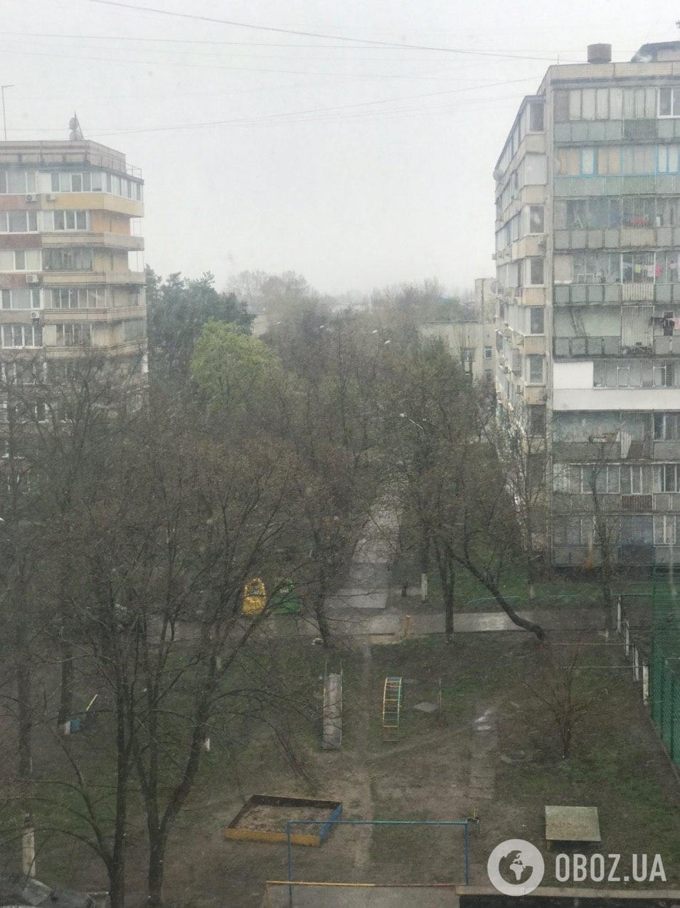 Сніг в Києві, 14 квітня 2020 рік