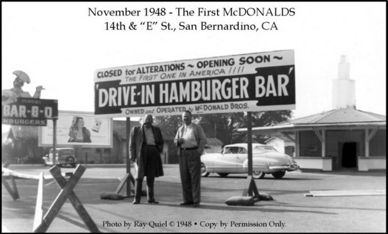 "МакДональдс" в Сан-Бернардино, Калифорния, 1948 год