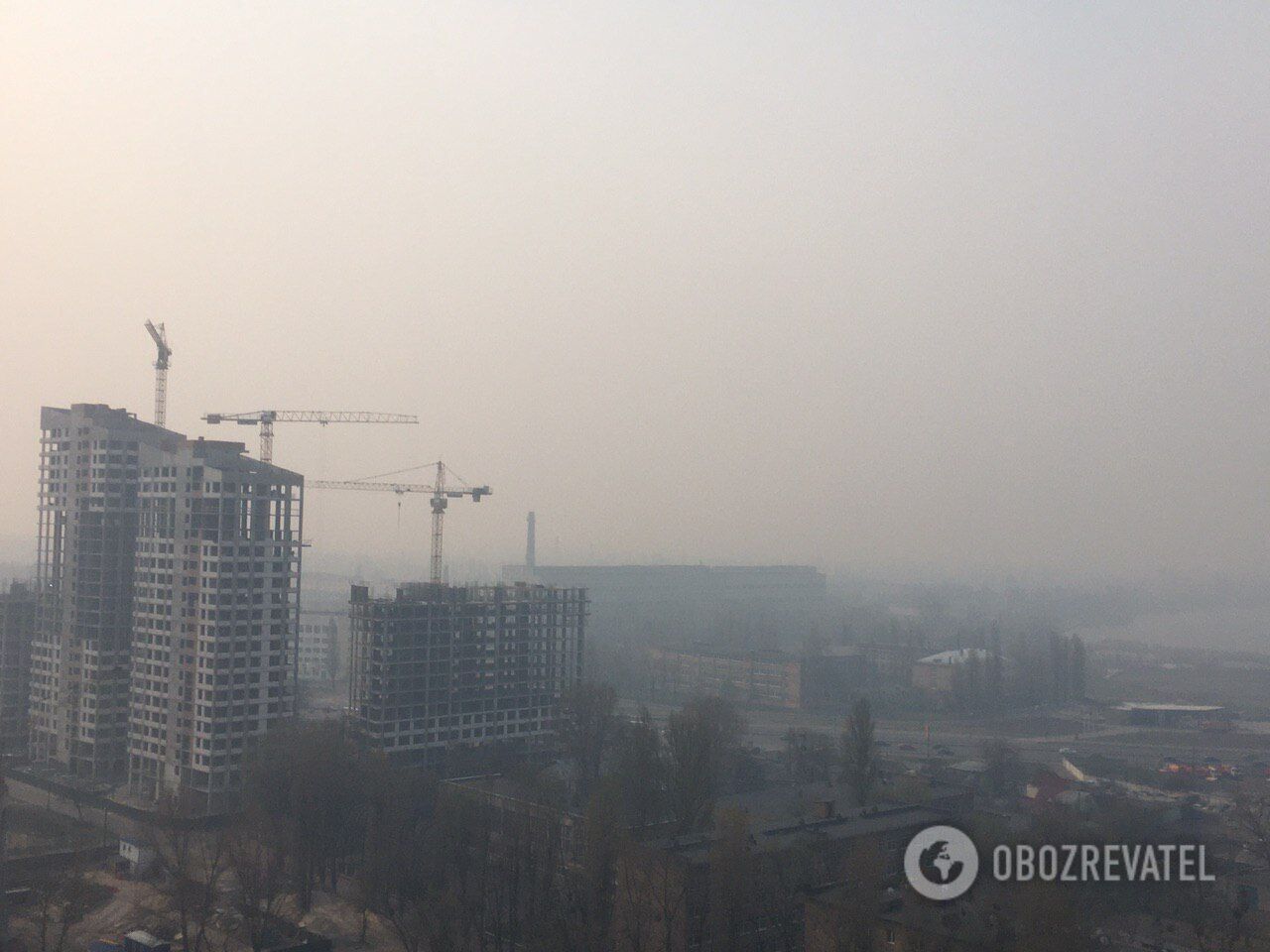 Смог и дым в Киеве