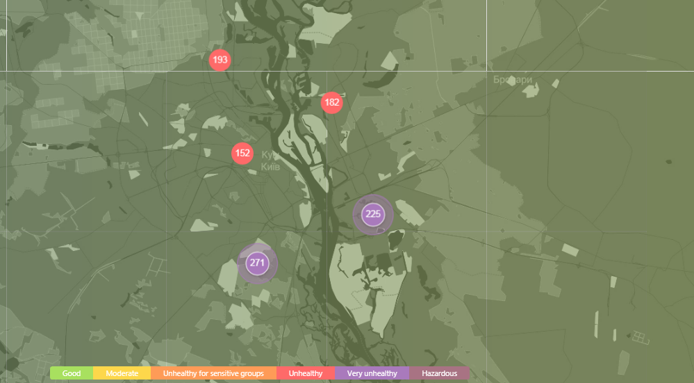 Гарь в Киеве: какие районы "отравлены" больше всего