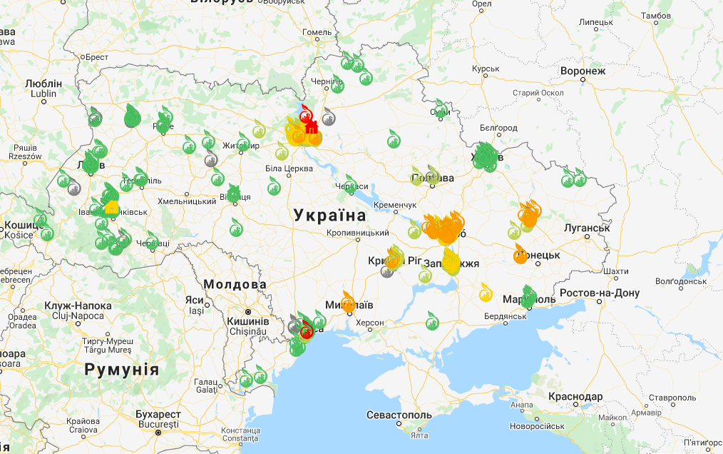Загрязнение воздуха в Украине