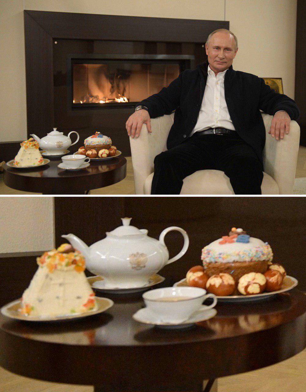 С крашенными яйцами и паской: появилось фото Пасхального стола Путина