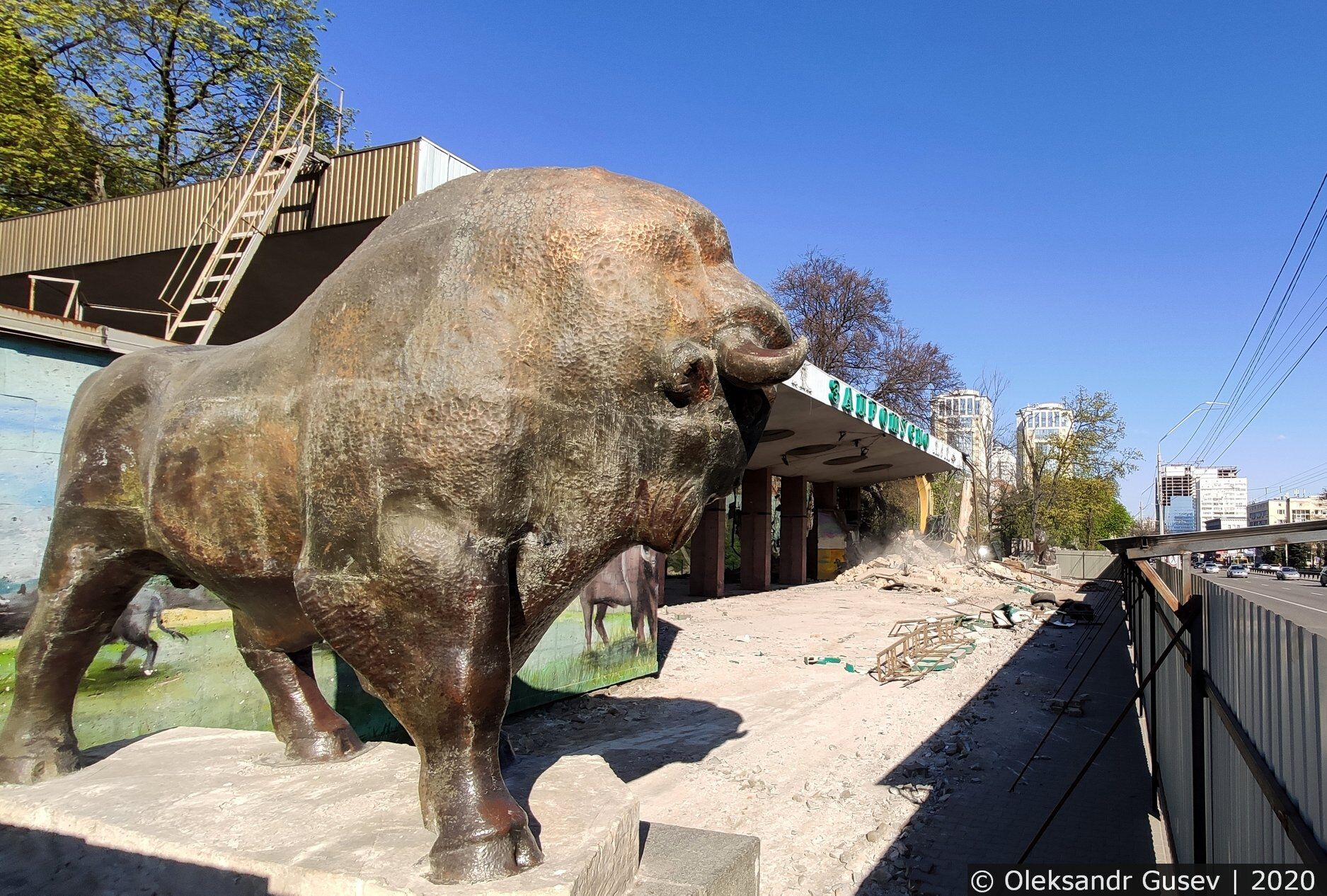 У Києві бульдозером знесли вхід у зоопарк. Фото і відео