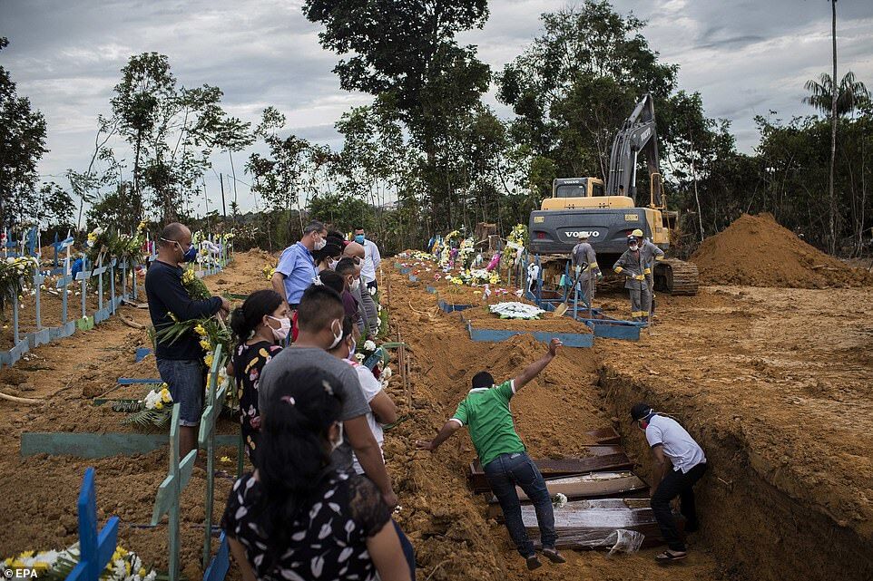 В Бразилии умерших от COVID-19 хоронят в братских могилах