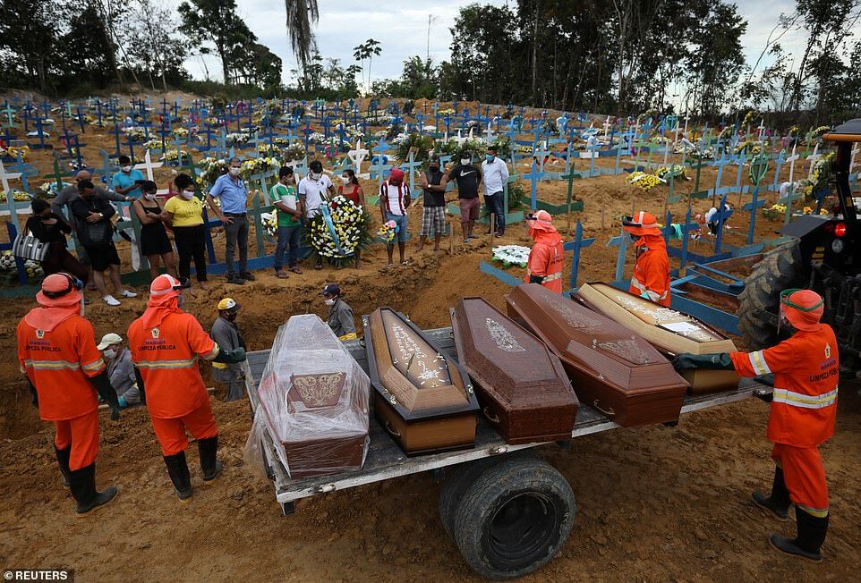 У Бразилії померлих від COVID-19 ховають у братських могилах