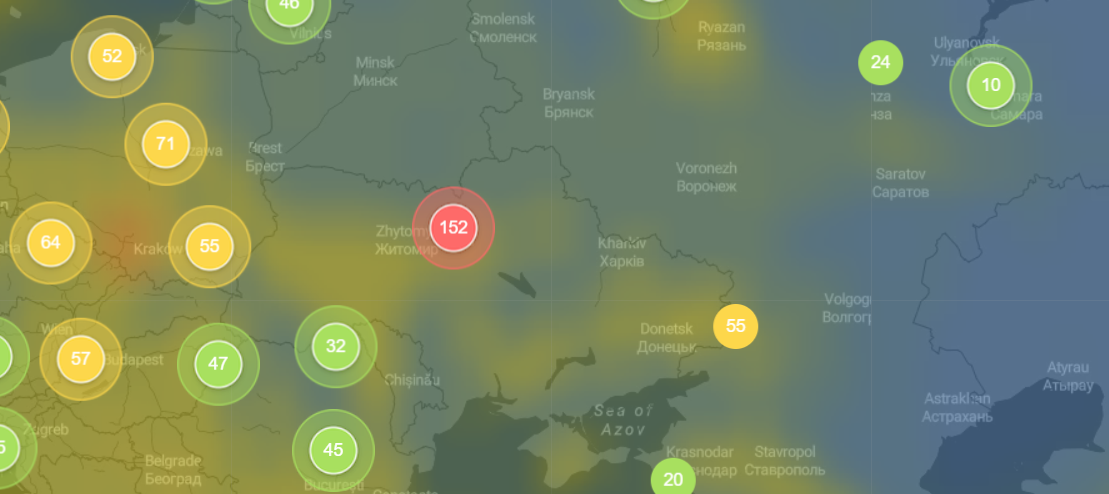 Киев снова возглавил мировой антирейтинг по загрязнению воздуха