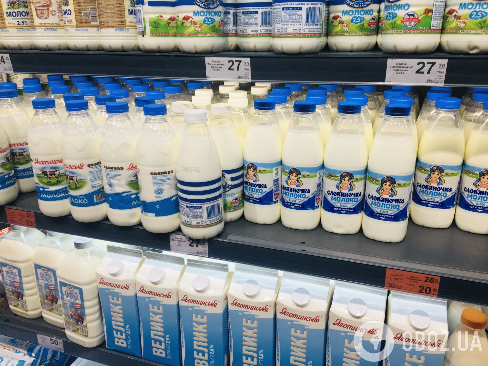 Ціни на молочну продукцію стали нижче